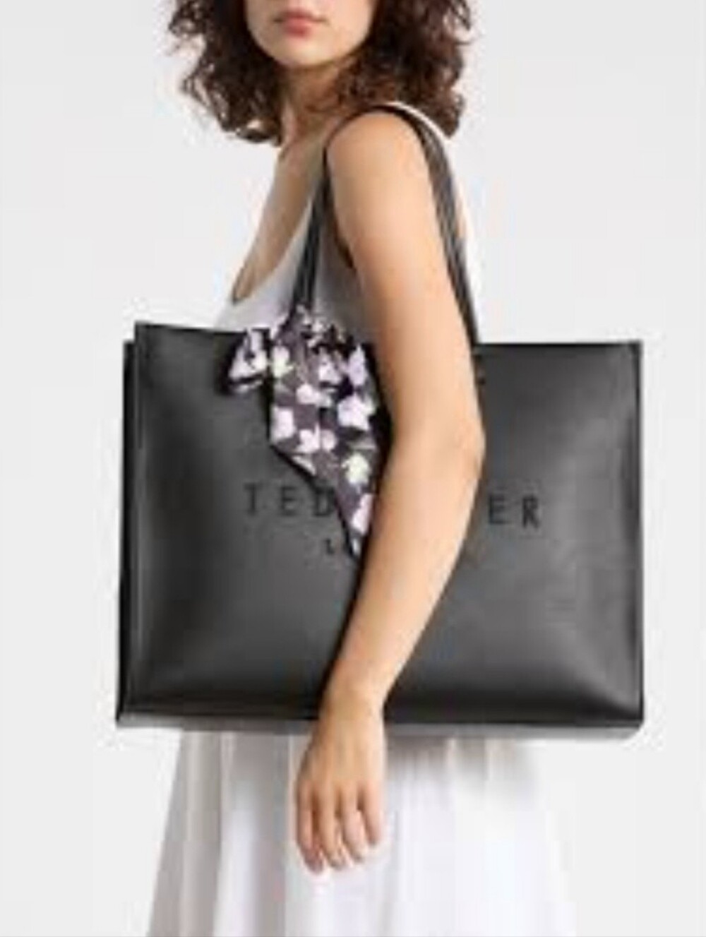 Ted Baker Sawyer Large Tote (Black) with Floral Scarf